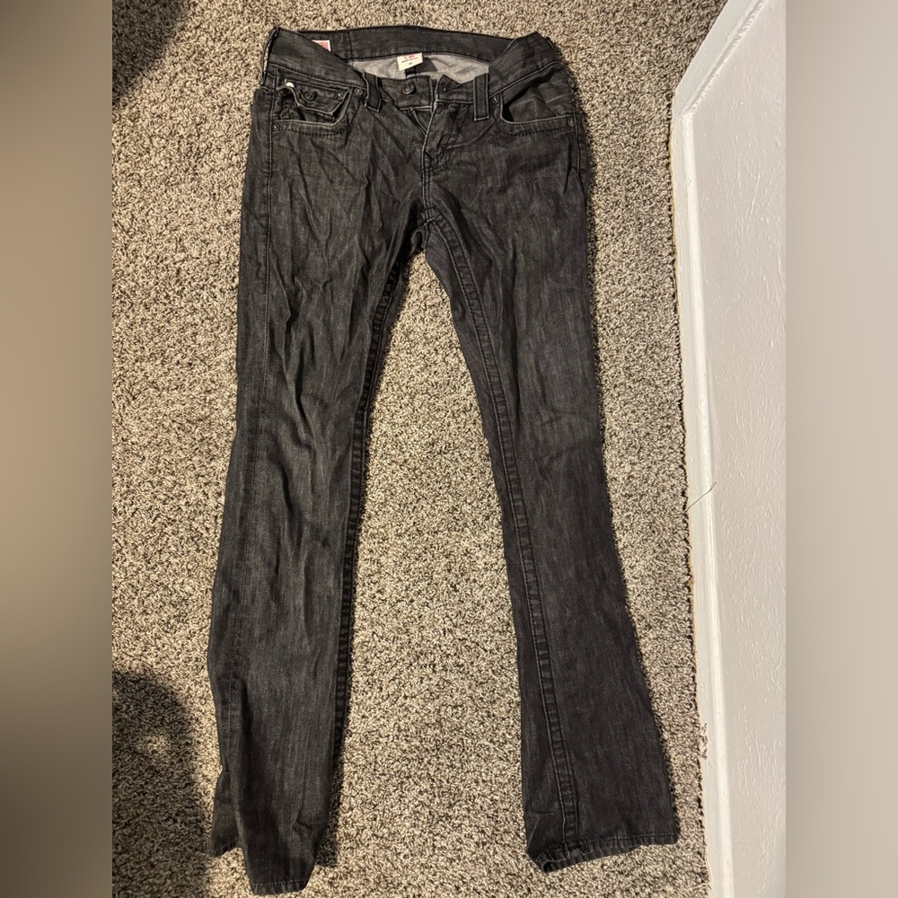Men's Black True Religion Jeans With Studs